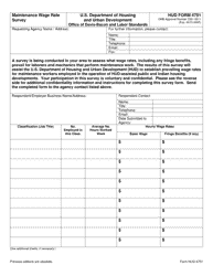 Document preview: Form HUD-4751 Maintenance Wage Rate Survey