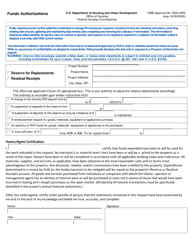 Document preview: Form HUD-9250 Funds Authorizations