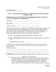 Document preview: Form HUD-50095 Application for Funds From the Shortfall Funding Set-Aside