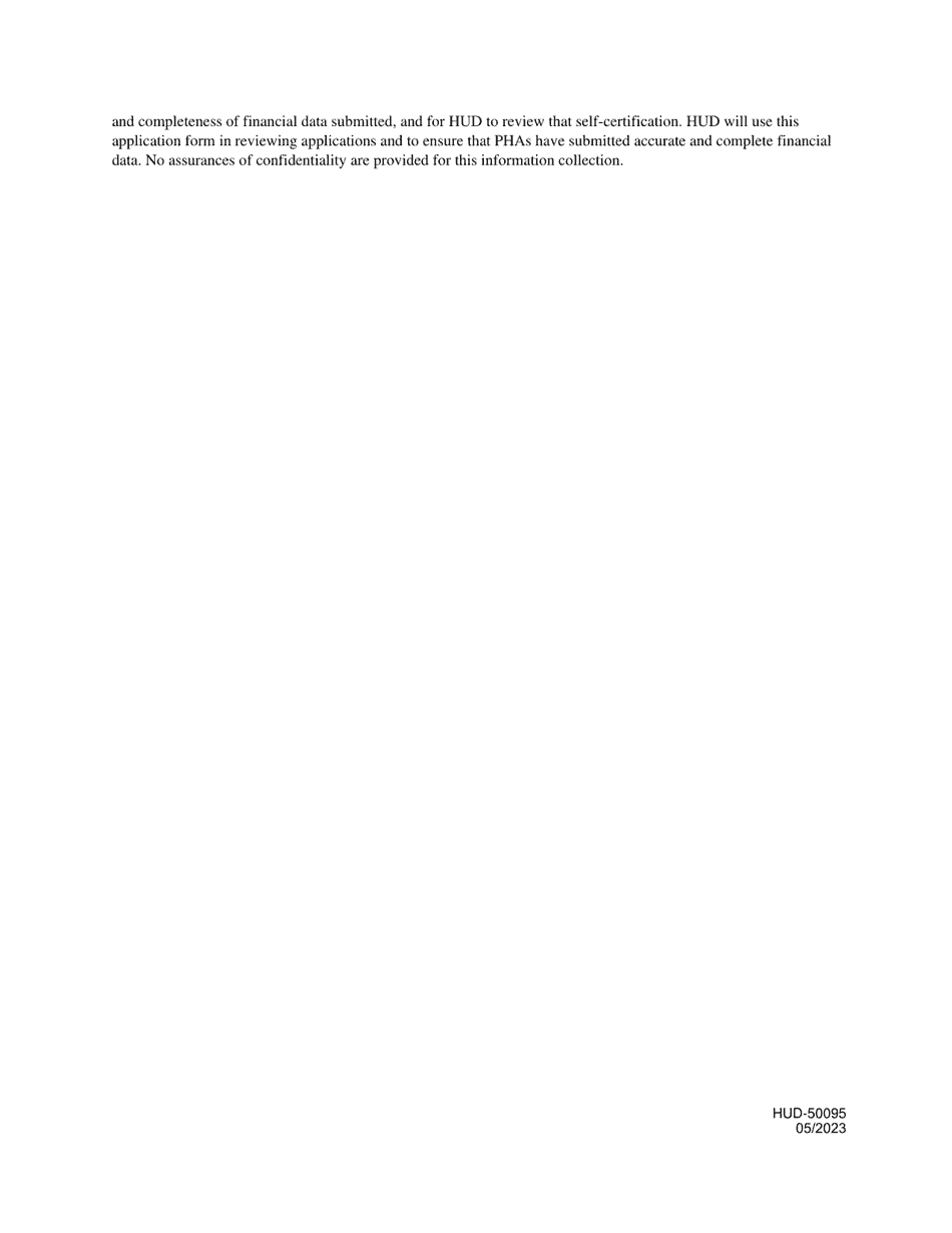 Form HUD-50095 Application for Funds From the Shortfall Funding Set-Aside, Page 3