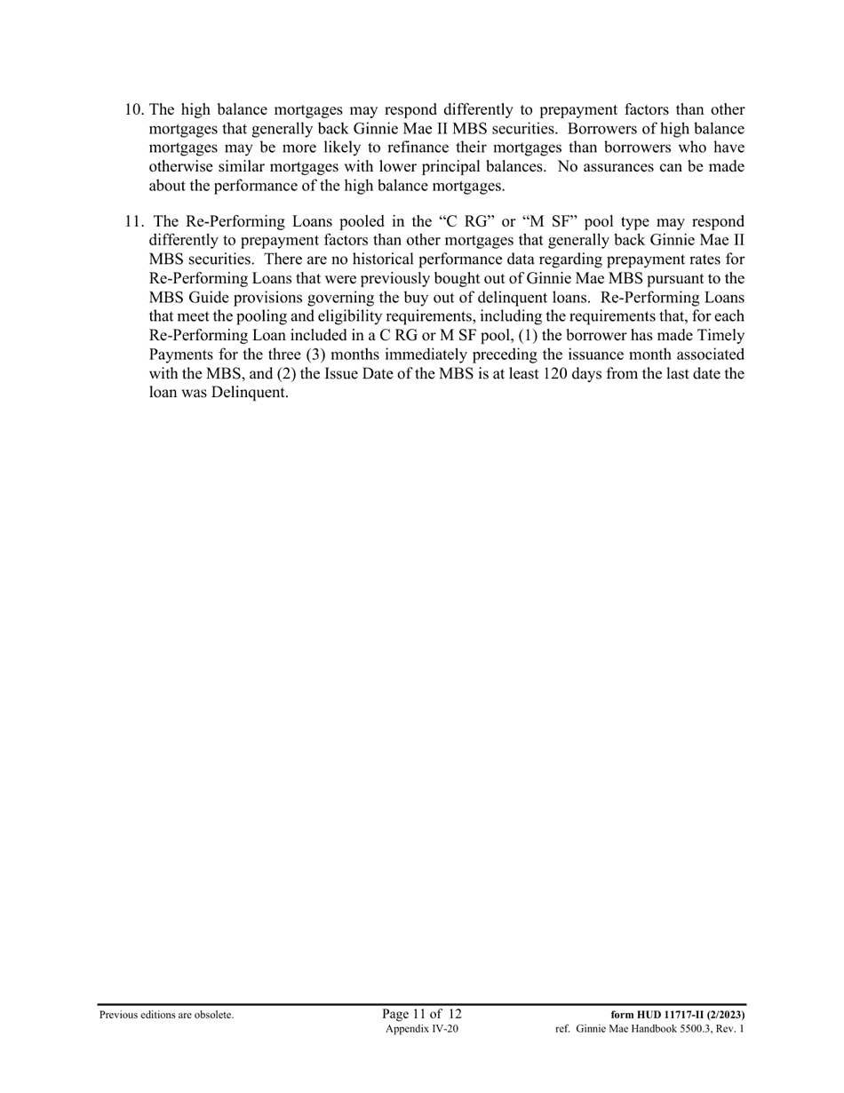 Form HUD-11717-II Appendix IV-20 Prospectus Ginnie Mae II Single-Family Mortgages, Page 11