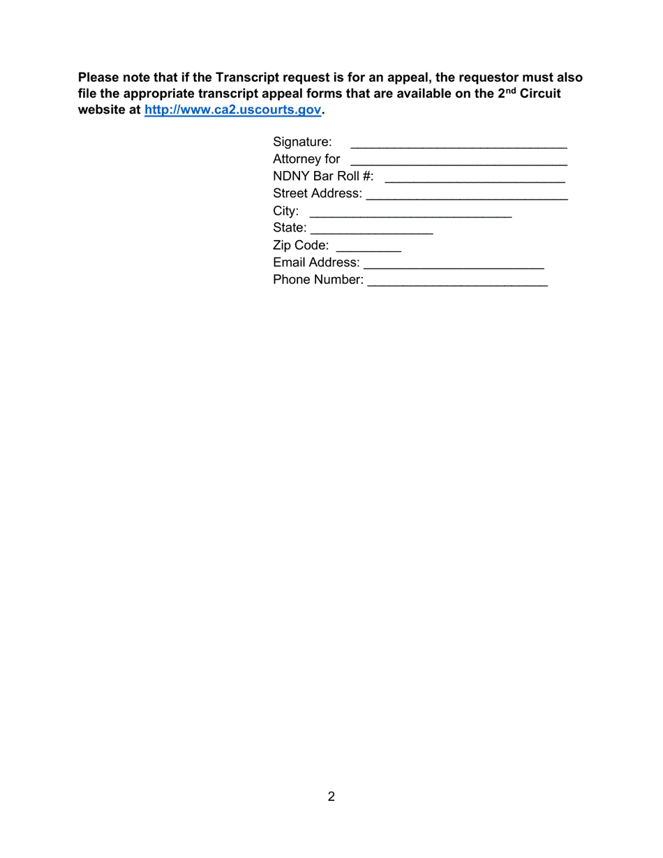 Request for Transcript - New York, Page 2