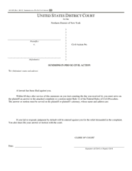 Document preview: Form AO440 Summons in a Pro Se Civil Action - Ifp - New York