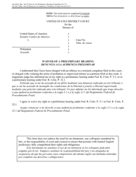 Form AO468 S Waiver of a Preliminary Hearing - Kentucky (English/Spanish)