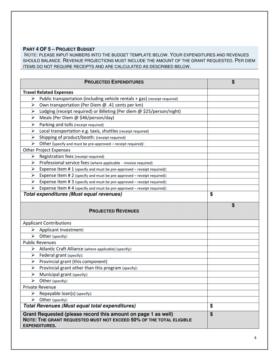 Fine Craft Industry Development Application - New Brunswick, Canada, Page 4