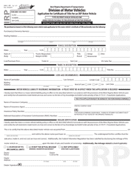 Form DMV-1-IRP Application for Certificate of Title for an Irp Motor Vehicle - West Virginia