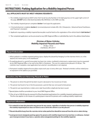 Form DMV-41-TR Parking Application for a Mobility Impaired Person - West Virginia, Page 2