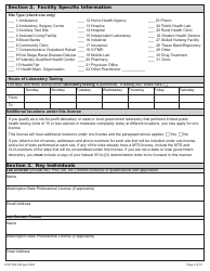DOH Form 505-030 Categorized Medical Test Site License Application - Washington, Page 10