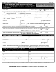 Document preview: Form DMA1125A Wisconsin Temporary Construction Facility Emergency Response & Hazardous Chemical Report - Wisconsin