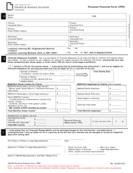 Personal Financial Form (Pfr) - Utah