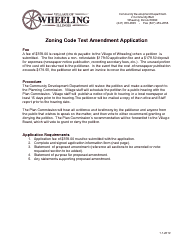 Zoning Code Text Amendment Application - Village of Wheeling, Illinois