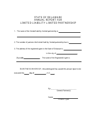 &quot;Annual Report for Limited Liability Limited Partnership&quot; - Delaware, Page 2