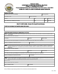 Form HC-4 Health Care Coverage Questionnaire - Hawaii, Page 2