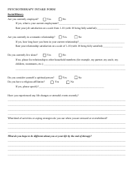 Psychotherapy Intake Form, Page 4