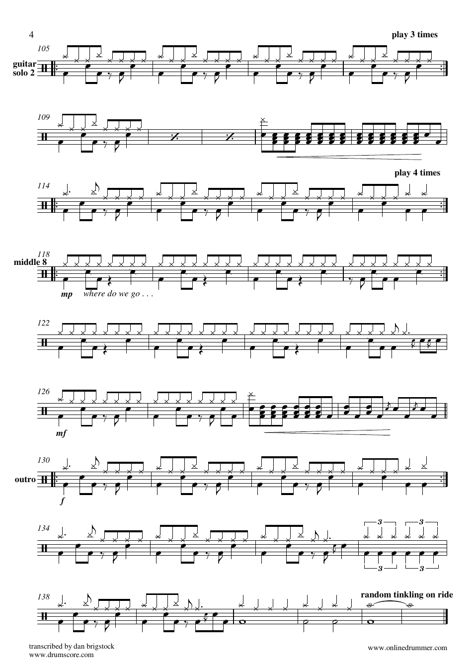 Guns N Roses - Sweet Child of Mine Sheet Music, Page 4