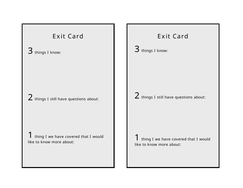 Exit Card Template - Design with bold colors and editable fields for quick and efficient student feedback.