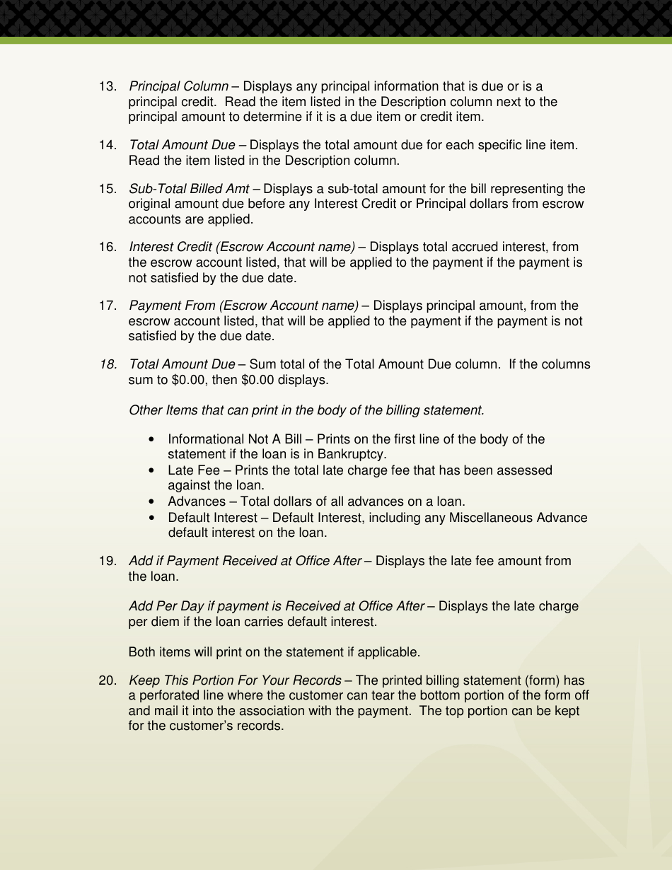 Sample Mortgage Loan Billing Statement, Page 3