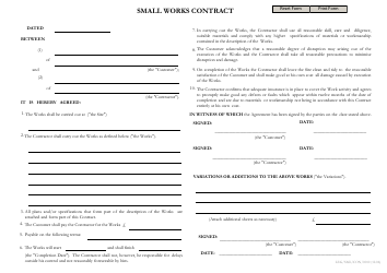 Document preview: Small Works Contract Template