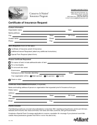 Document preview: Certificate of Insurance Request - Alliant Insurance Services