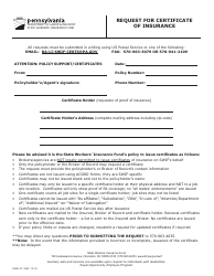 Form SWIF-411 Request for Certificate of Insurance - Pennsylvania