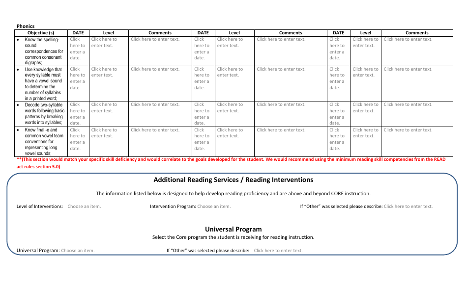 Read Plan Template, Page 3