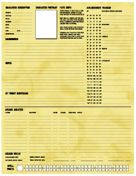 Deadlands Character Sheet - Yellow, Page 2