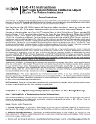 Document preview: Instructions for Form B-C-775 Spirituous Liquor/Antique Spirituous Liquor Excise Tax Return - North Carolina