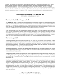 Document preview: Massachusetts Health Care Proxy - Massachusetts