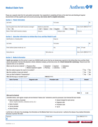 Document preview: Anthem Medical Claim Form