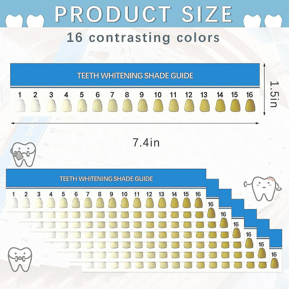 Teeth Whitening Shade Guide 16 Contrasting Colors Download Printable