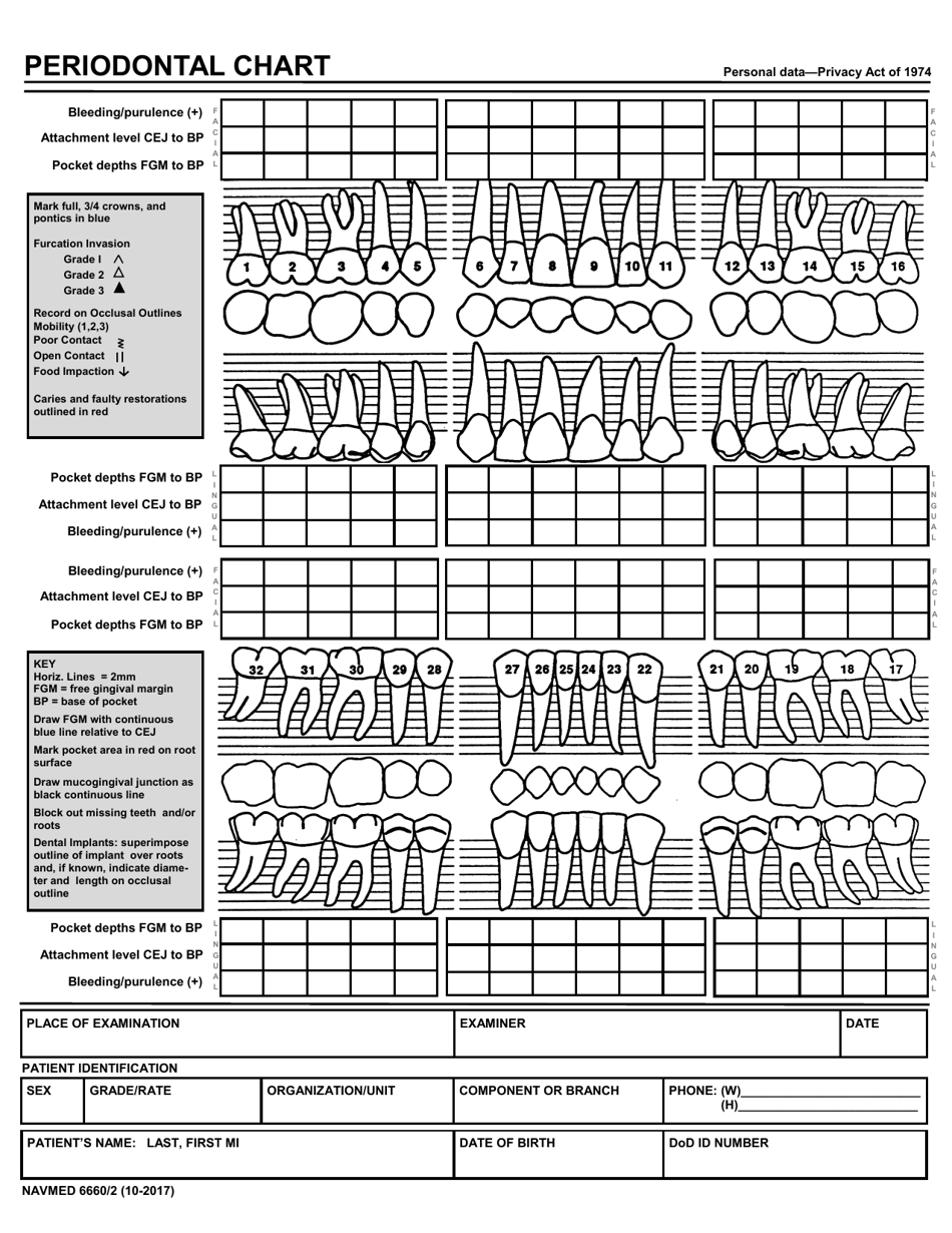 NAVMED Form 6660 / 2 Periodontal Chart, Page 1