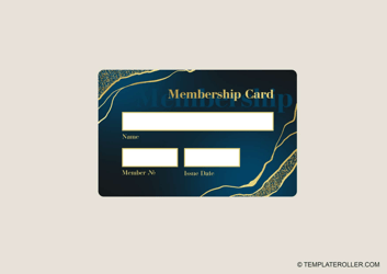 Document preview: Membership Card Template - Blue and Gold