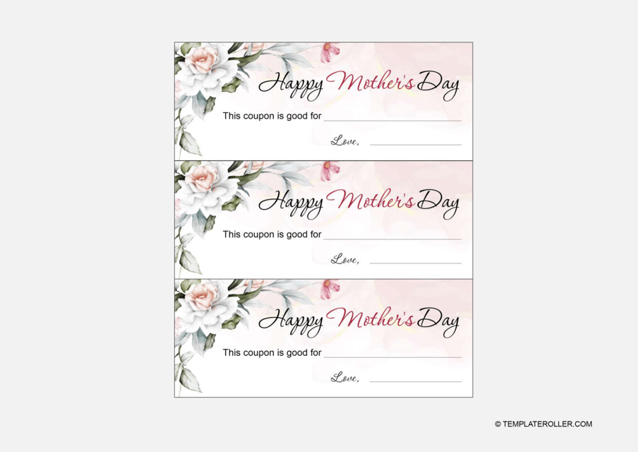 Mother's Day Coupon Template with Roses