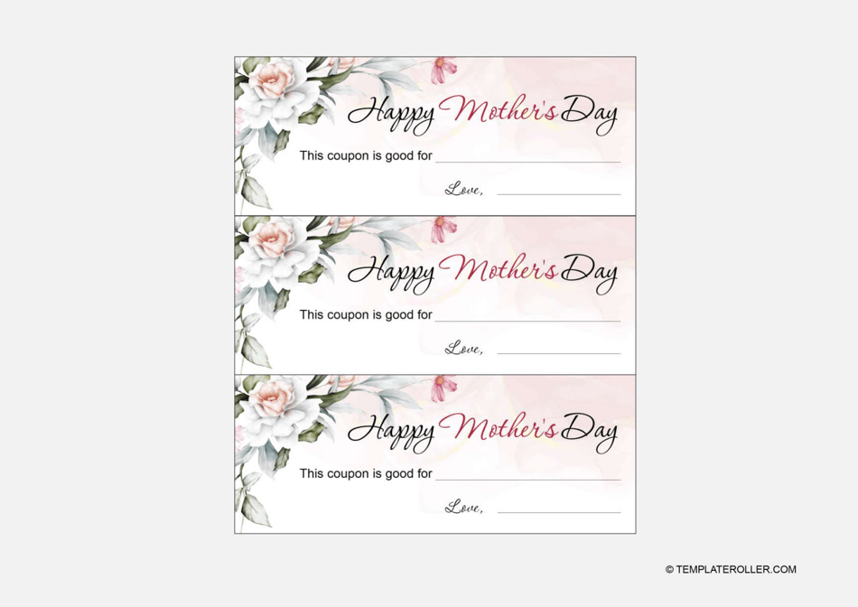 Mother's Day Coupon Template with Roses
