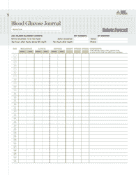 Document preview: Blood Glucose Journal