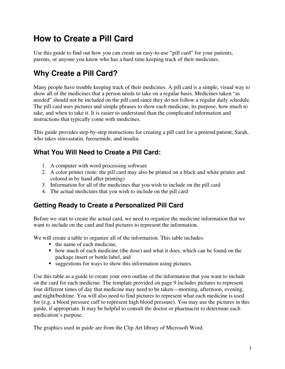 Pill Card Template, Page 3