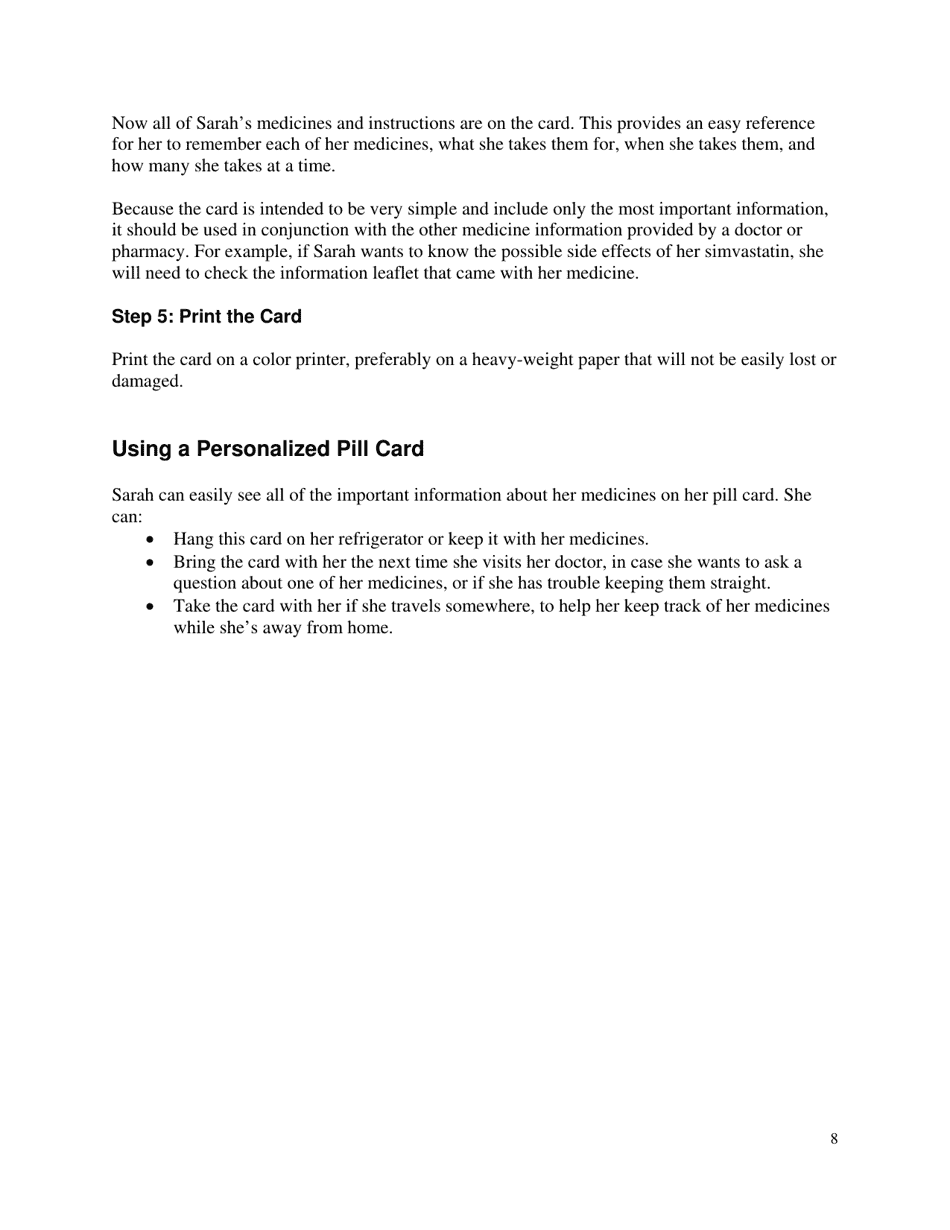 Pill Card Template, Page 8