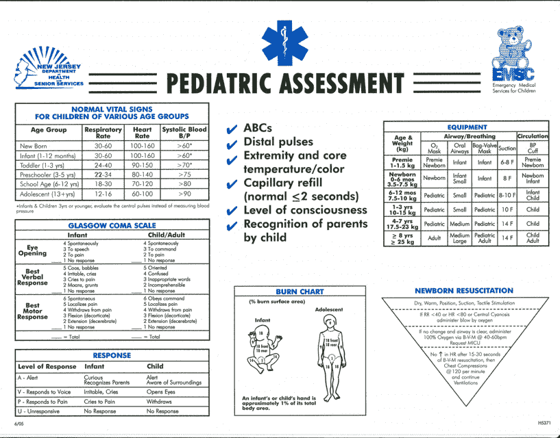 Pediatric Assessment Sheet
