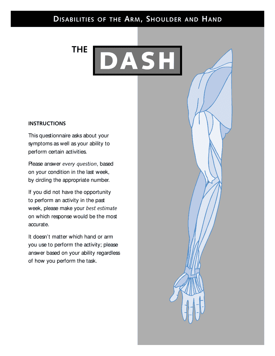 Disabilities of the Arm, Shoulder and Hand (Dash) Assessment Tool - Iwh  Aaos  Comss, Page 3