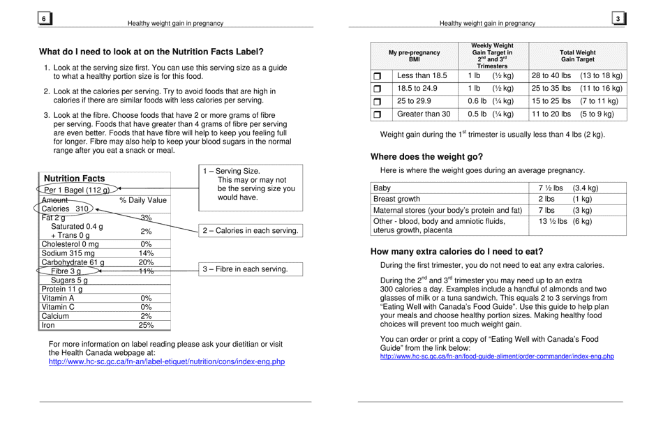 Pregnancy Weight Gain and Food Diary - Hamilton Health Sciences, Page 6