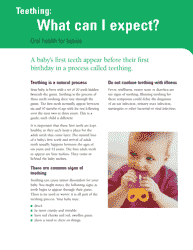 Document preview: Baby's Teething Chart - Queen's Printer for Ontario