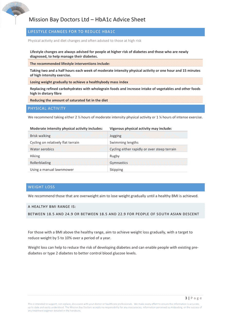 Hba1c Advice Sheet, Page 3