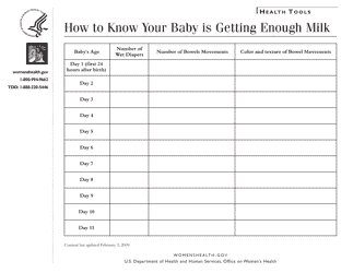 Baby&#039;s Diapers and Bowel Movements Tracking Sheet, Page 2