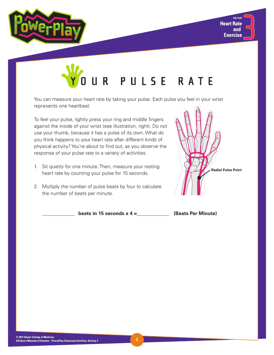 Heart Pulse Rate Observation Chart - Baylor College of Medicine, Page 4
