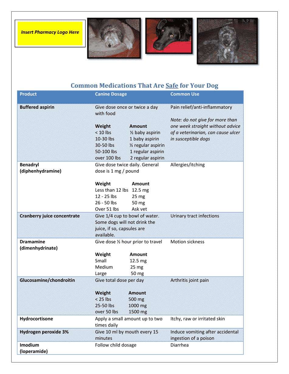 Free Printable Dog Medication Chart At Kevin Marsh Blog