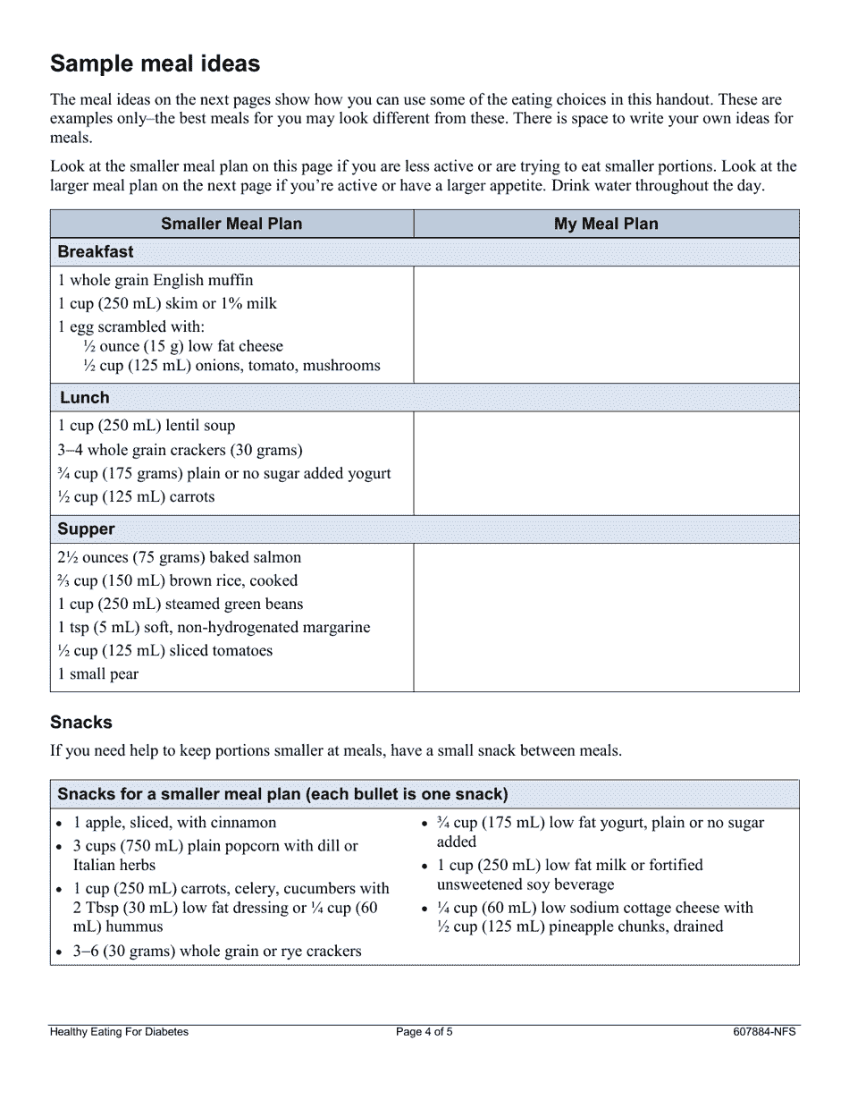 Diabetes Meal Planner - Alberta, Canada, Page 4