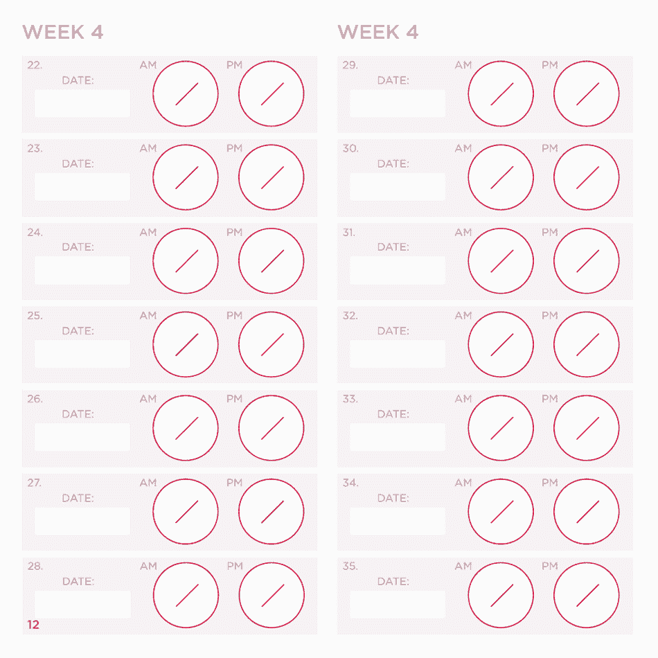 Weekly Blood Pressure Tracking Sheet - Omron, Page 3