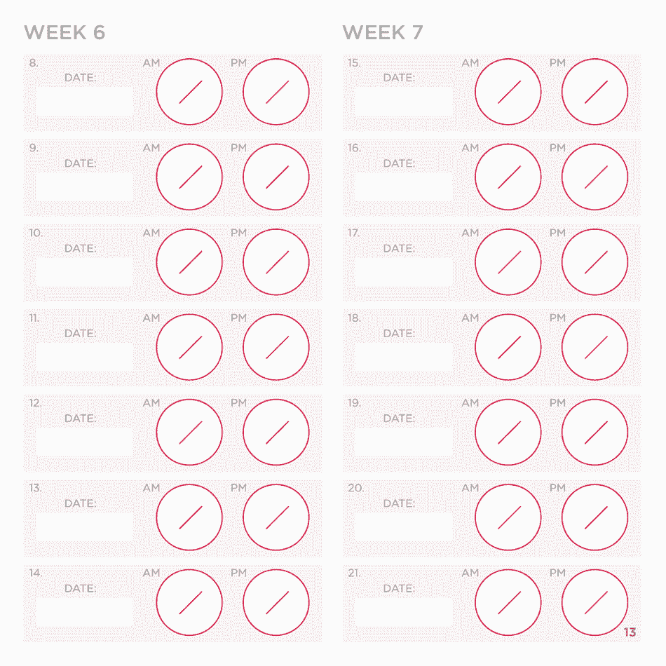 Weekly Blood Pressure Tracking Sheet - Omron, Page 4