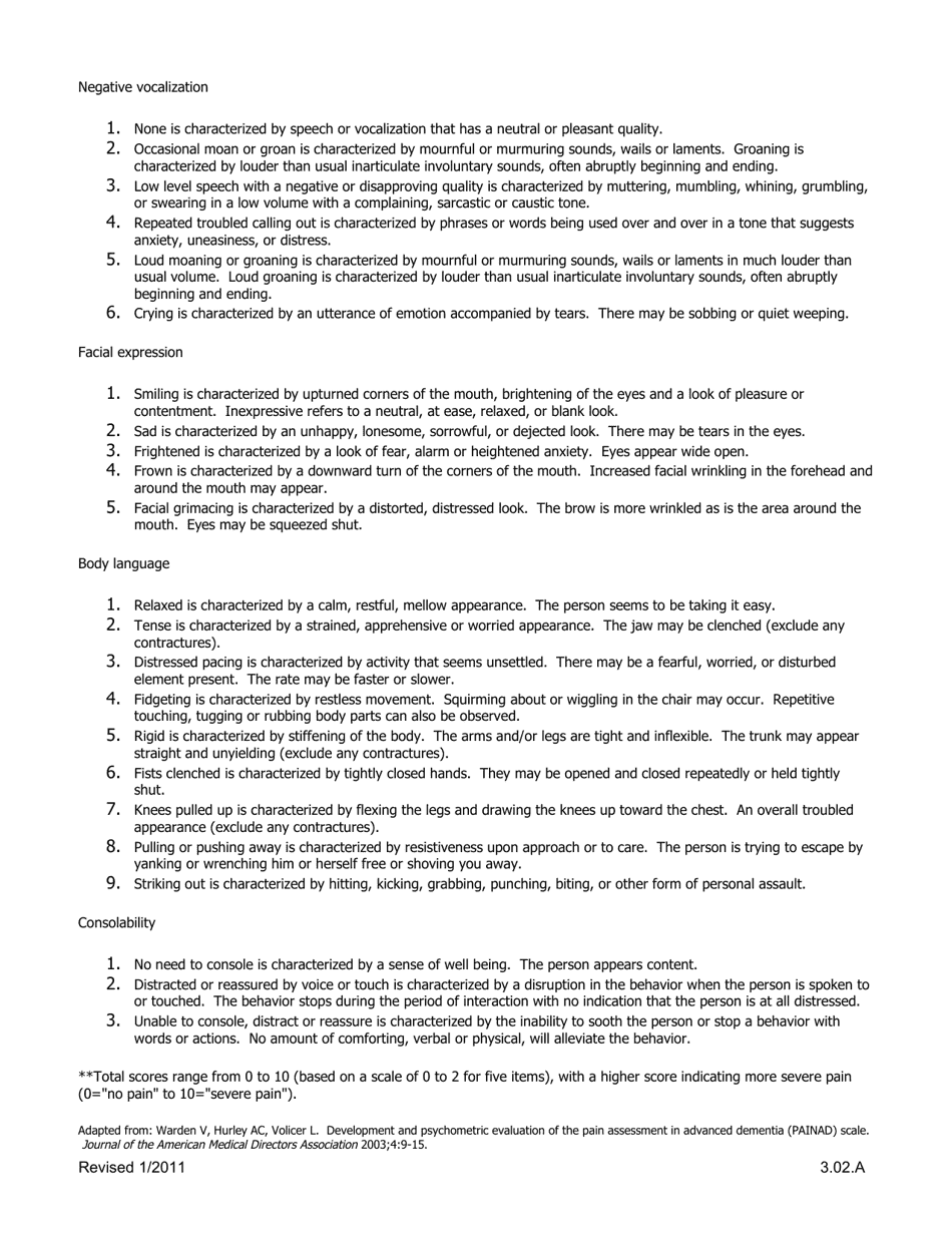 Infant Pain Assessment Tool, Page 4