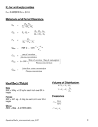 Useful Pharmacokinetic Equations, Page 3